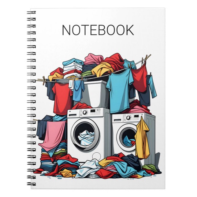 Pile Of Laundry On Washing Machine Notebook (Front)