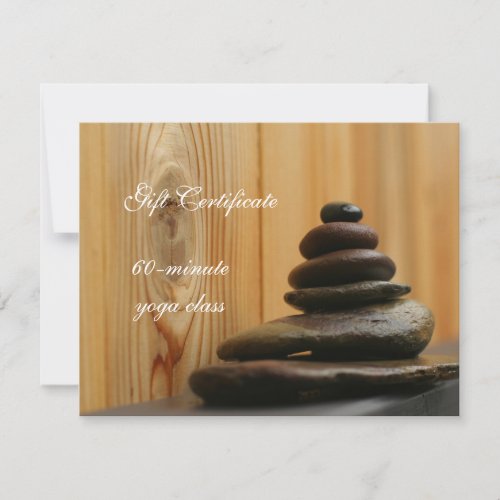 Pile of Meditation Stones Gift Certificate Personalized Invites