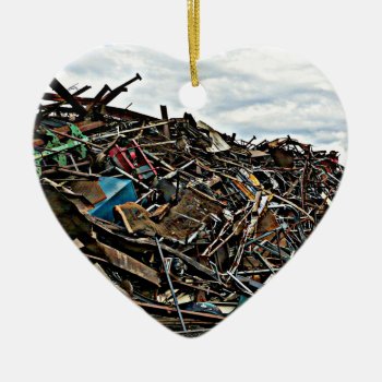 Pile Of Metal Junk For Recycling Ceramic Ornament by CountryCorner at Zazzle