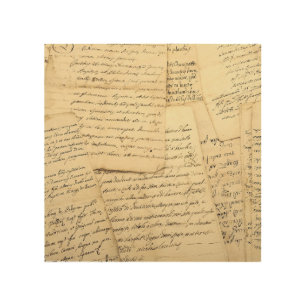 Pile of Old Vintage Manuscripts Wood Wall Art