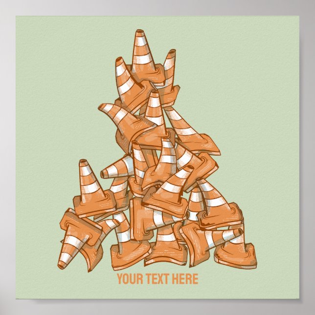 Pile of orange road cones poster (Front)