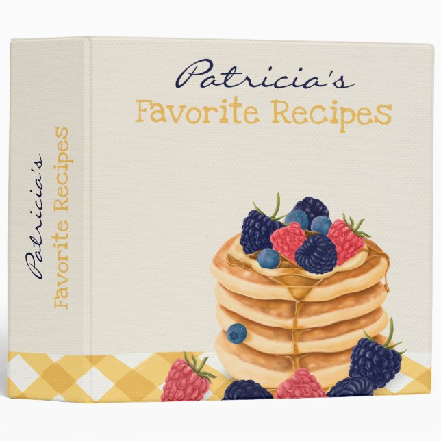 Pile of Pancakes Recipe Binder (Front/Spine)