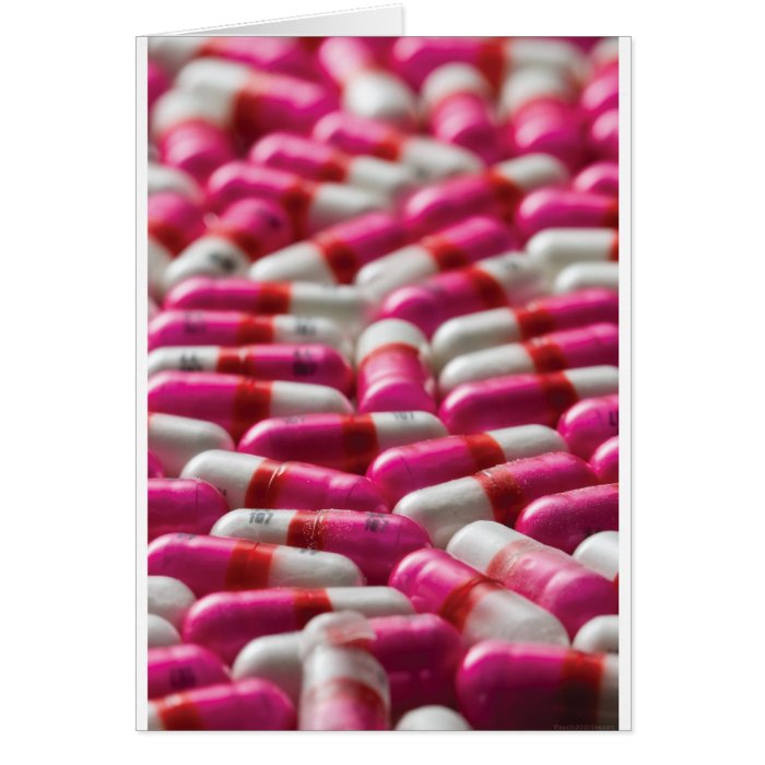 Pile of Pink Allergy Pills Greeting Cards