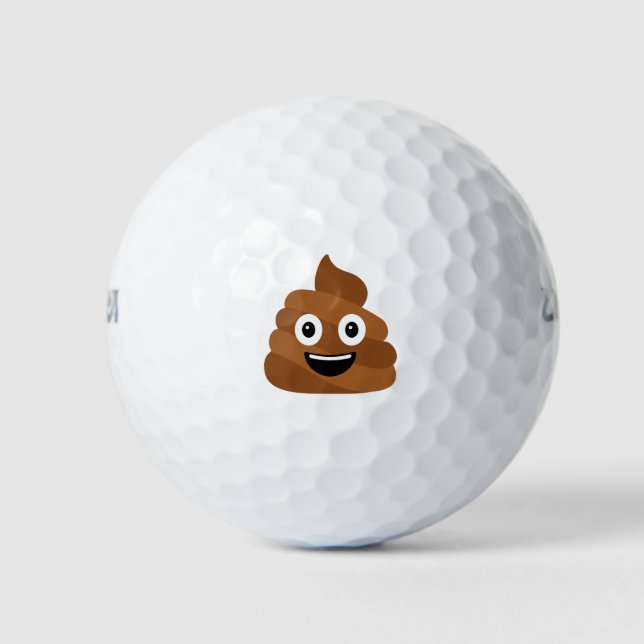 Pile of Poo Emoji  Golf Balls (Front)