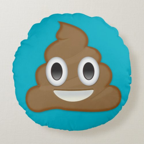 Pile Of Poo Emoji Round Pillow