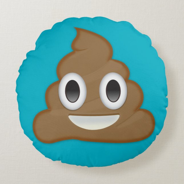 Pile Of Poo Emoji Round Pillow (Front)
