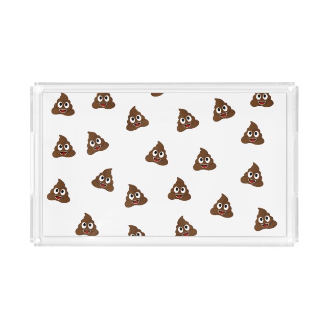 Pile of Poo emoji smiling poops Acrylic Tray (Front)