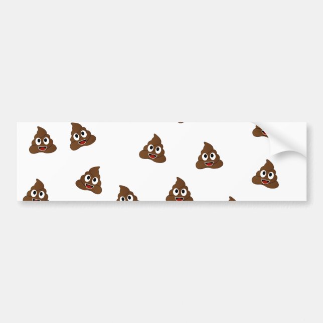 Pile of Poo emoji smiling poops Bumper Sticker (Front)