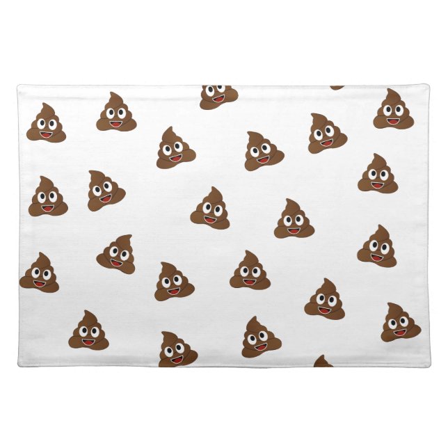 Pile of Poo emoji smiling poops Cloth Placemat (Front)