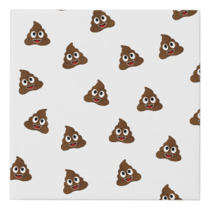 Pile of Poo emoji smiling poops Faux Canvas Print