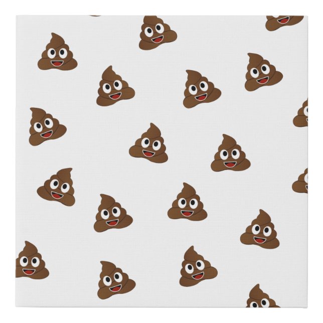 Pile of Poo emoji smiling poops Faux Canvas Print (Front)