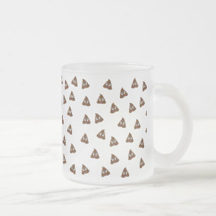 Pile of Poo emoji smiling poops Frosted Glass Coffee Mug