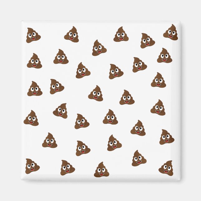 Pile of Poo emoji smiling poops Magnet (Front)