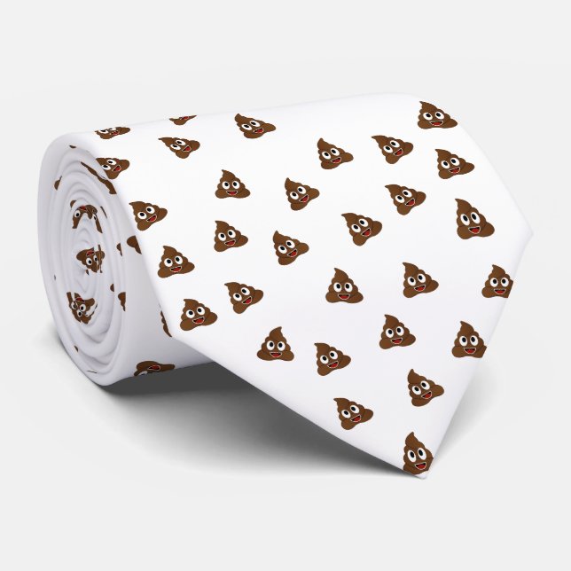 Pile of Poo emoji smiling poops Neck Tie (Rolled)