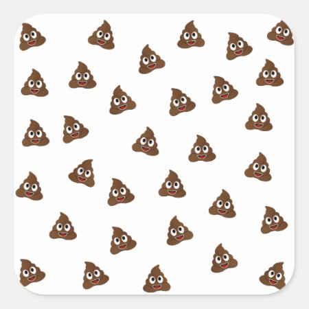 Pile Of Poo Emoji Smiling Poops Square Sticker