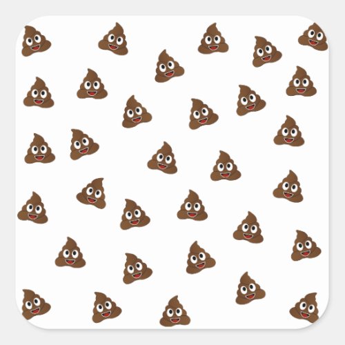 Pile of Poo emoji smiling poops Square Sticker