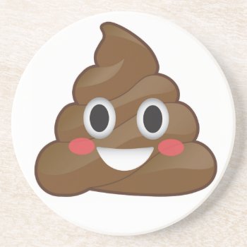 Pile Of Poop Happy Emoji Coaster by EmojiSass at Zazzle