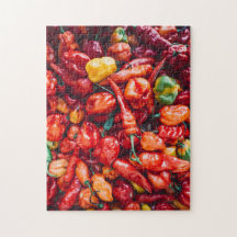 Pile of Red Chili Peppers