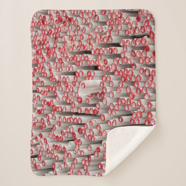 Pile of rolled papers sherpa blanket (Front)