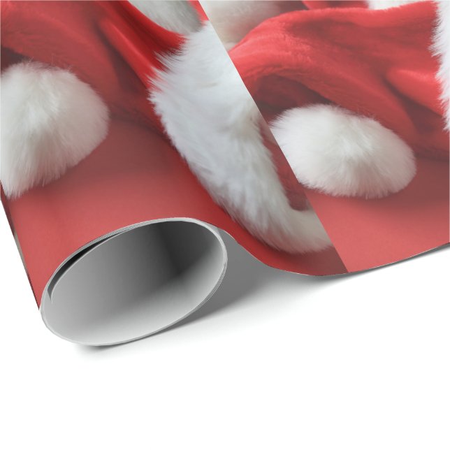 Pile of Santa hats Wrapping Paper (Roll Corner)