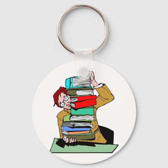 Pile Of Schoolbooks Keychain (Front)