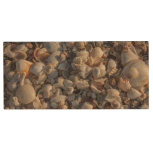 Pile Of Seashells Wood USB Flash Drive