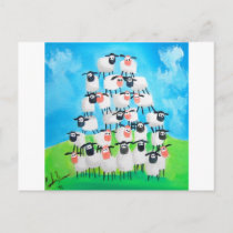 Pile of sheep postcard