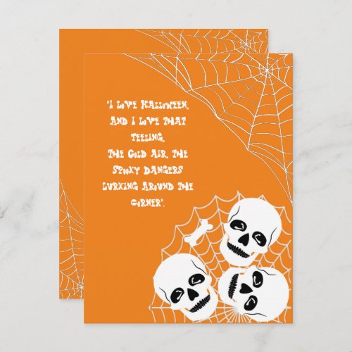 Pile of Skeletons Lurking Halloween Night Spooky   Holiday Card