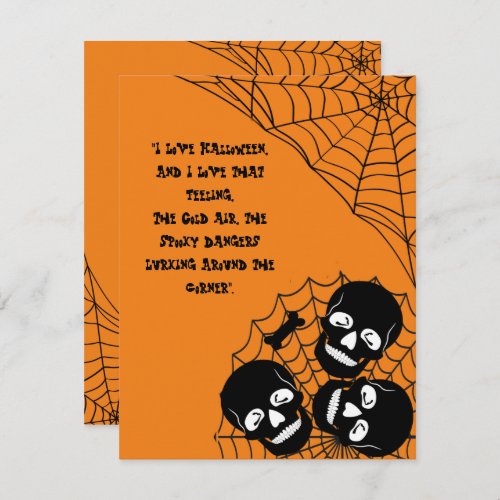 Pile of Skeletons Lurking Halloween Night Spooky   Holiday Card