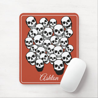 Pile of Skulls Burnt Amber Red Background Custom  Mouse Pad