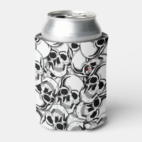 Pile of Skulls Red Eye ID222 Can Cooler