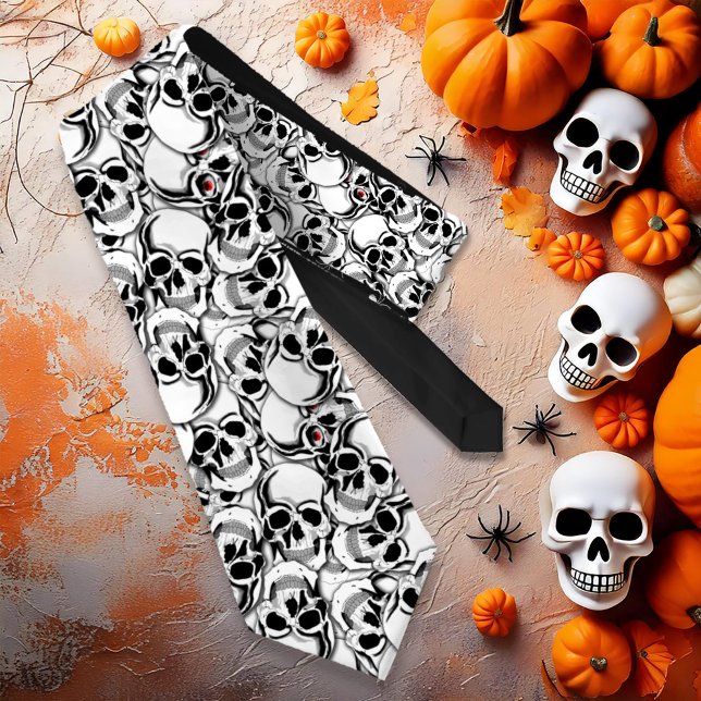 Pile of Skulls Red Eye ID222 Neck Tie (Creator Uploaded)