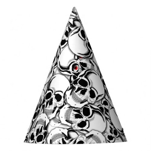 Pile of Skulls Red Eye ID222 Party Hat