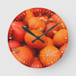 Pile of small pumpkins, Germany Round Clock