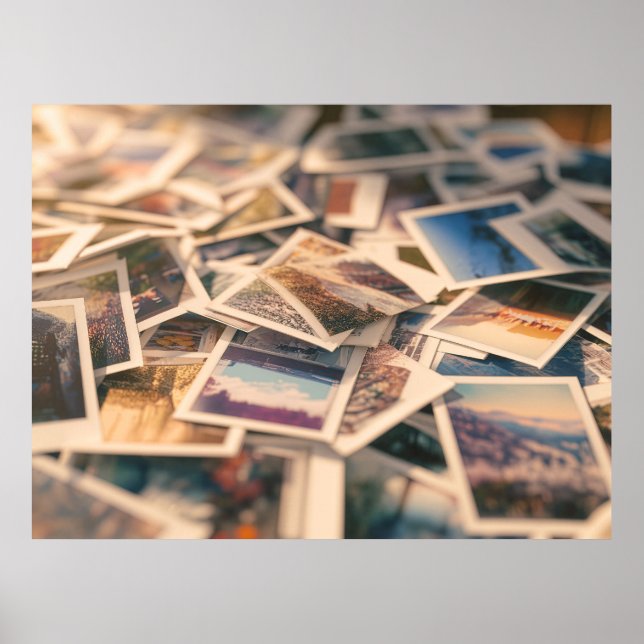 Pile of Vintage Photographs Poster (Front)
