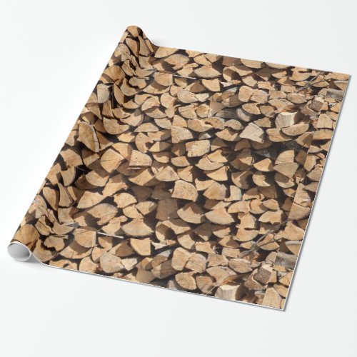 Pile Of Wood Wrapping Paper