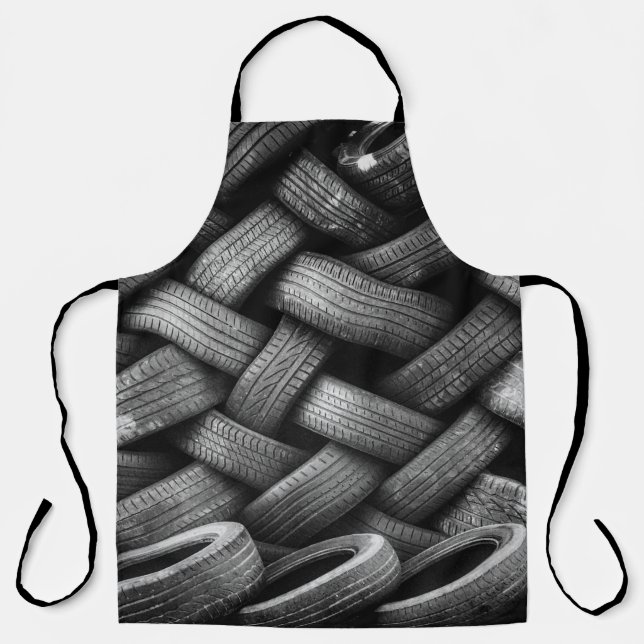 Pile tires rubber stacked used apron (Front)