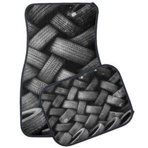 Pile tires rubber stacked used car floor mat