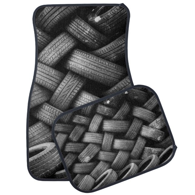 Pile tires rubber stacked used car floor mat (Set)