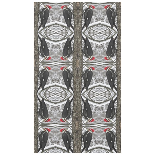 Pileated Woodpecker Abstract Pattern Tablecloth
