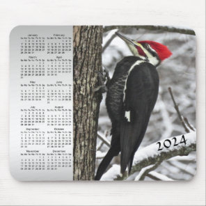 Pileated Woodpecker Bird 2024 Calendar Mousepad