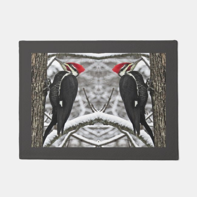 Pileated Woodpecker Birds Abstract Doormat