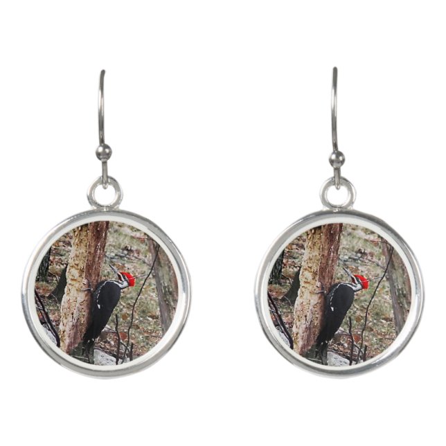 Pileated  Woodpecker Earrings (Front)