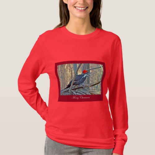 Pileated Woodpecker Merry Christmas Items T_Shirt