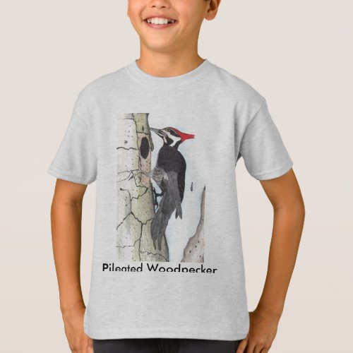 Pileated Woodpecker on Kids T_Shirt
