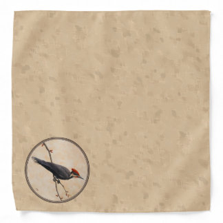 Pileated Woodpecker Tan Bandana