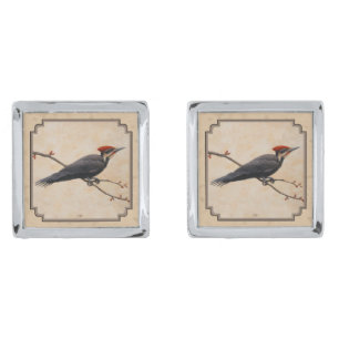 Pileated Woodpecker Tan Cufflinks