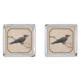 Pileated Woodpecker Tan Cufflinks