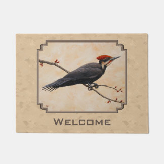 Pileated Woodpecker Tan Doormat
