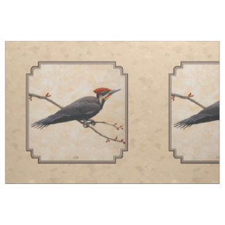 Pileated Woodpecker Tan Fabric